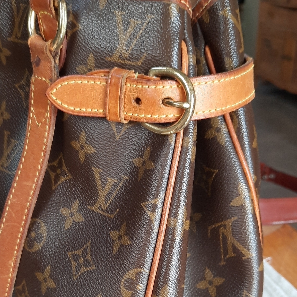 Louis Vuitton Brown Monogram Canvas Shoulder Tote with Leather Trim - Picture 9 of 16